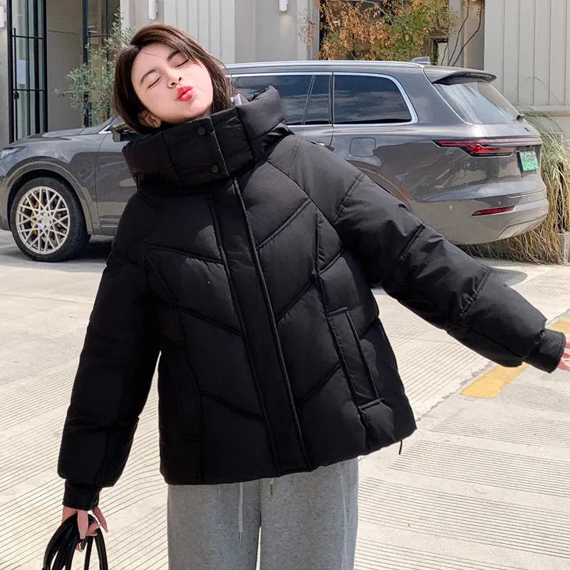Easy-to-Clean Quilted Puffer Jacket with Zip-up Style
