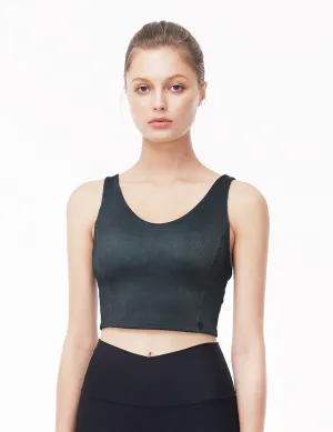 easyoga LA-VEDA Vintage Rib Cropped Tank - B18 Twilight Blue