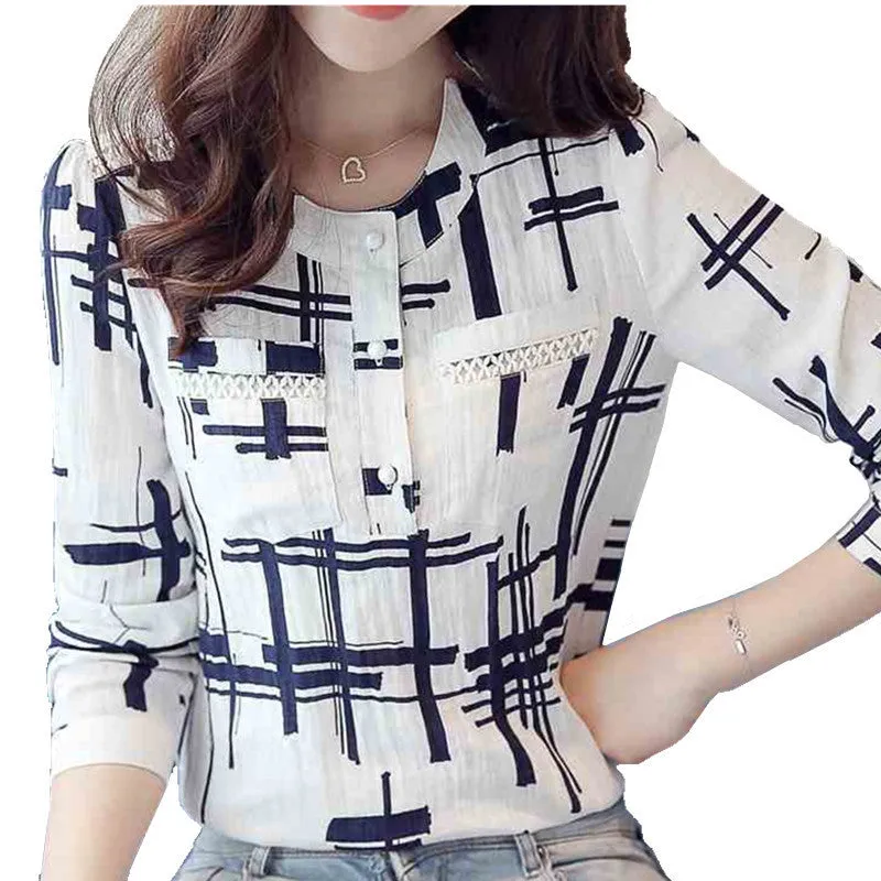 Elegant Striped Shirts Women Chiffon Tops Women's Blouses Women Blouses Office Lady Large Size 3XL
