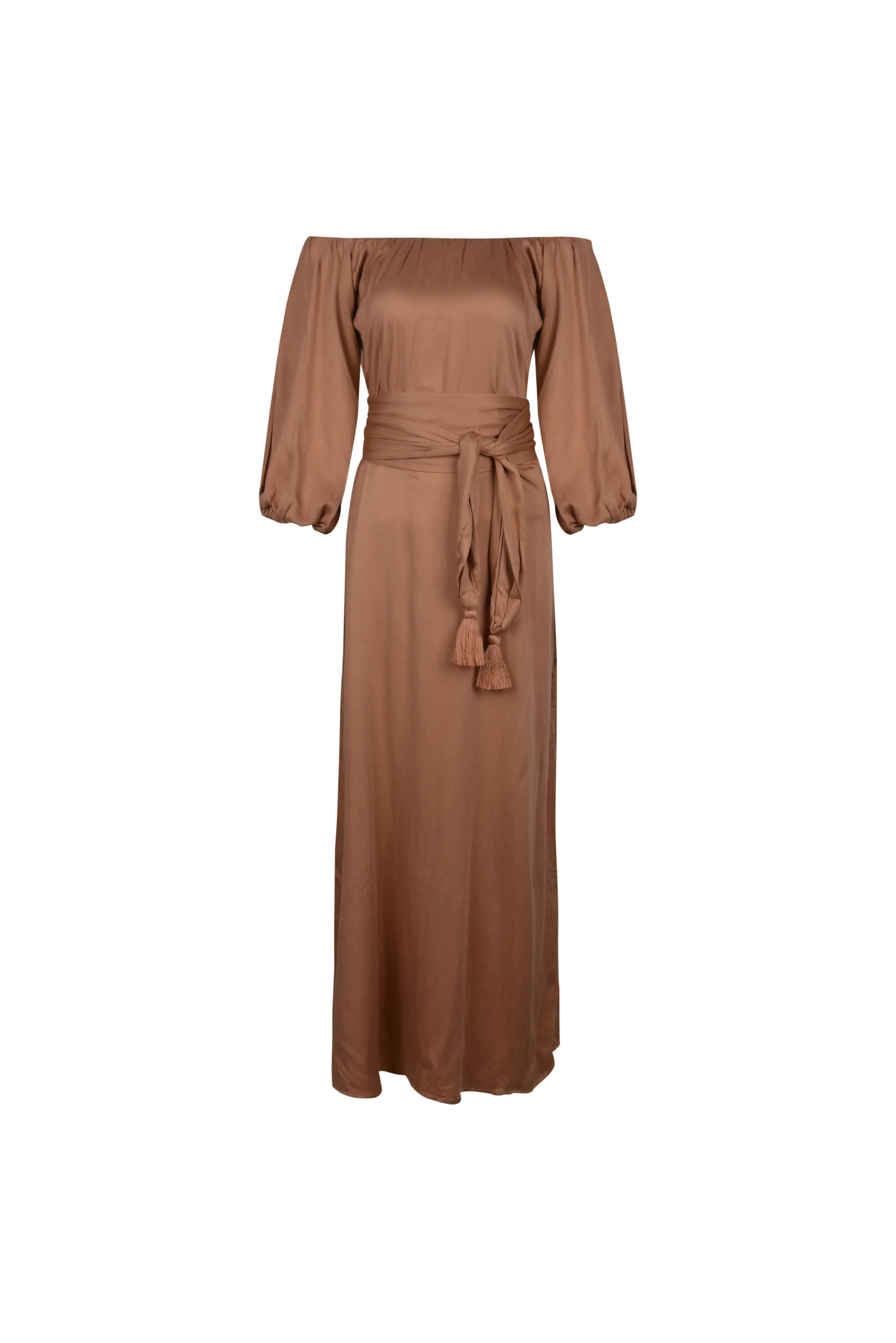 Eve Off The Shoulder Maxi Dress Mocha Mousse