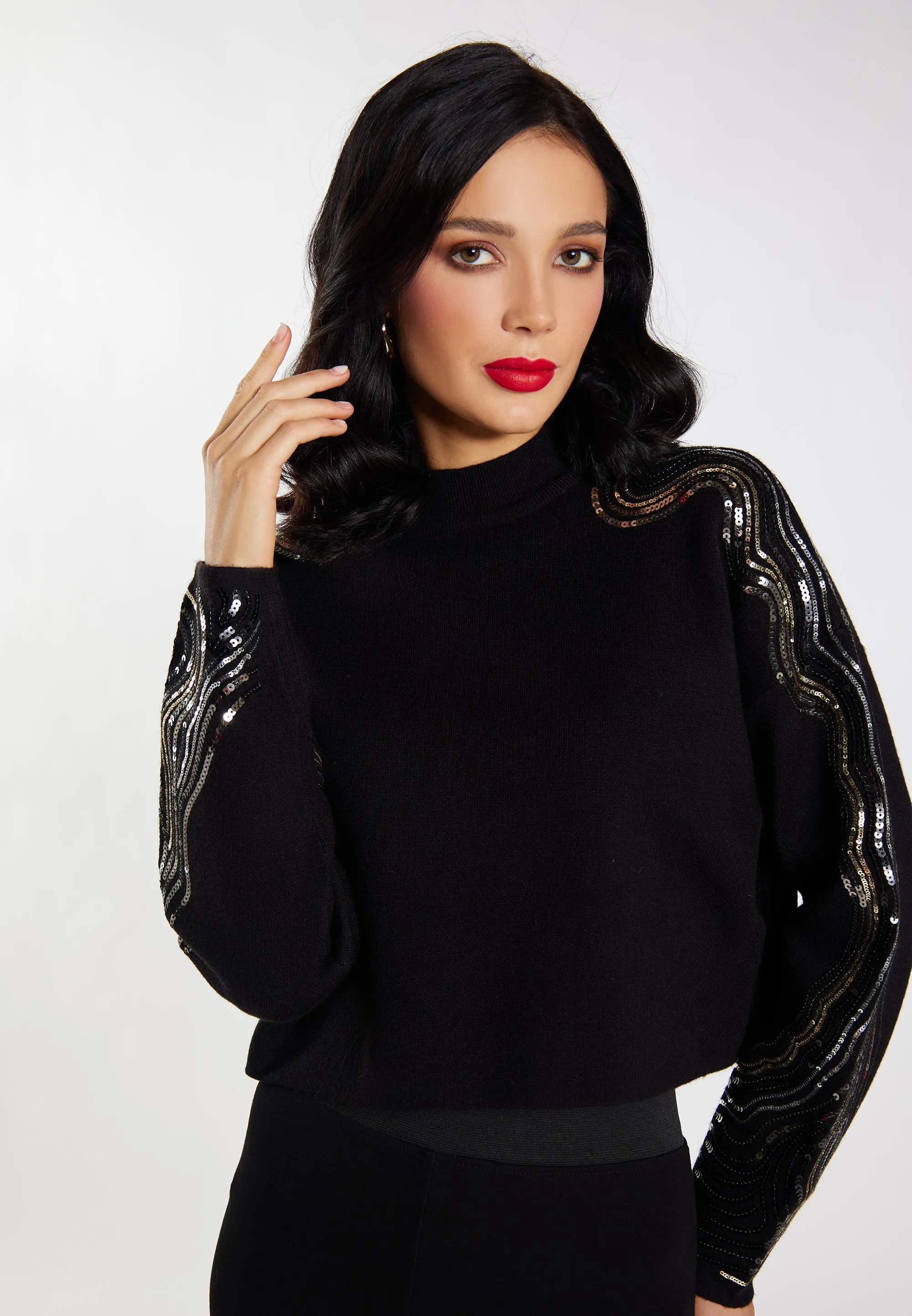 faina Women's Knitted Sweater With Sequin