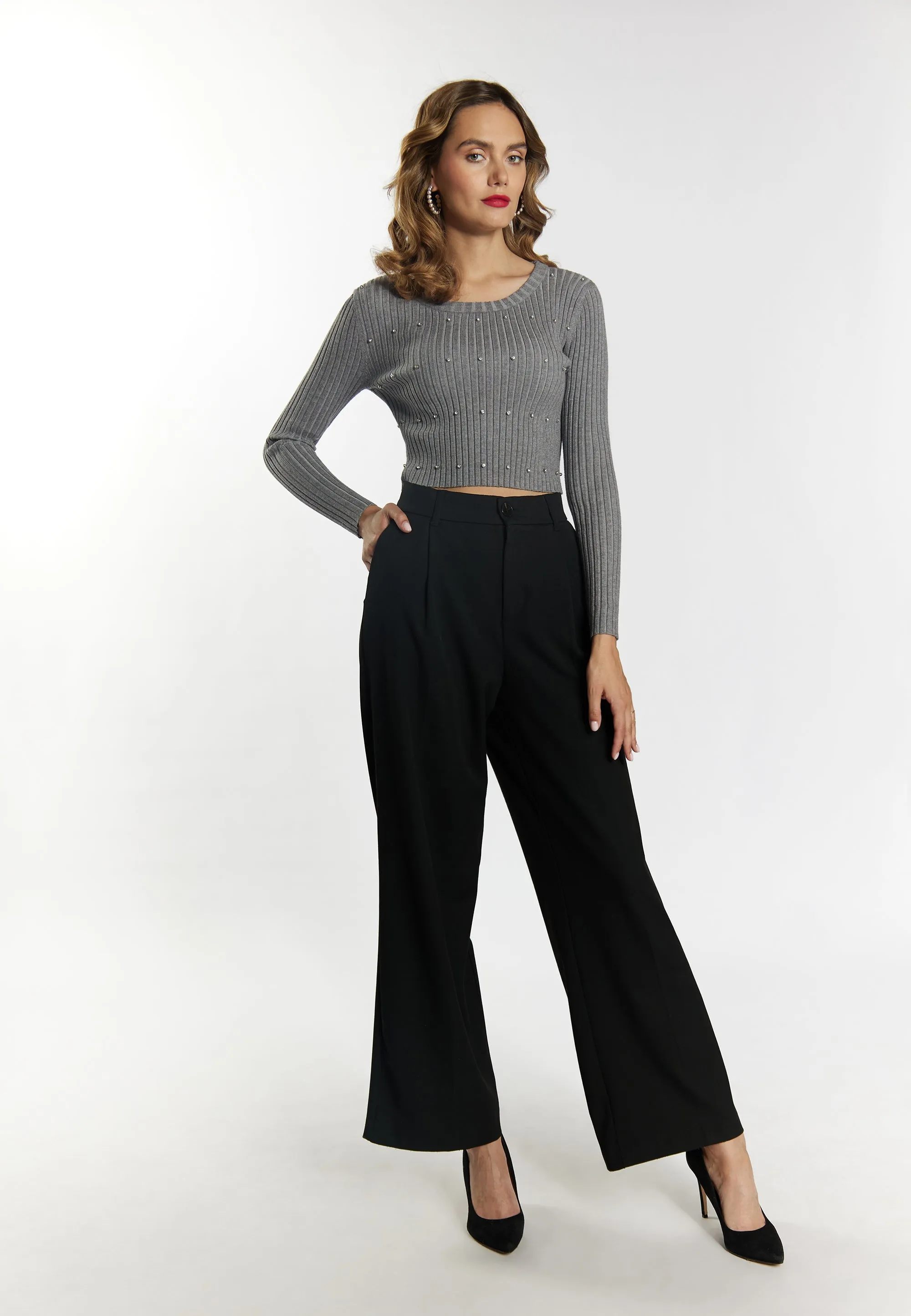 faina Women's Sweater With Rhinestone