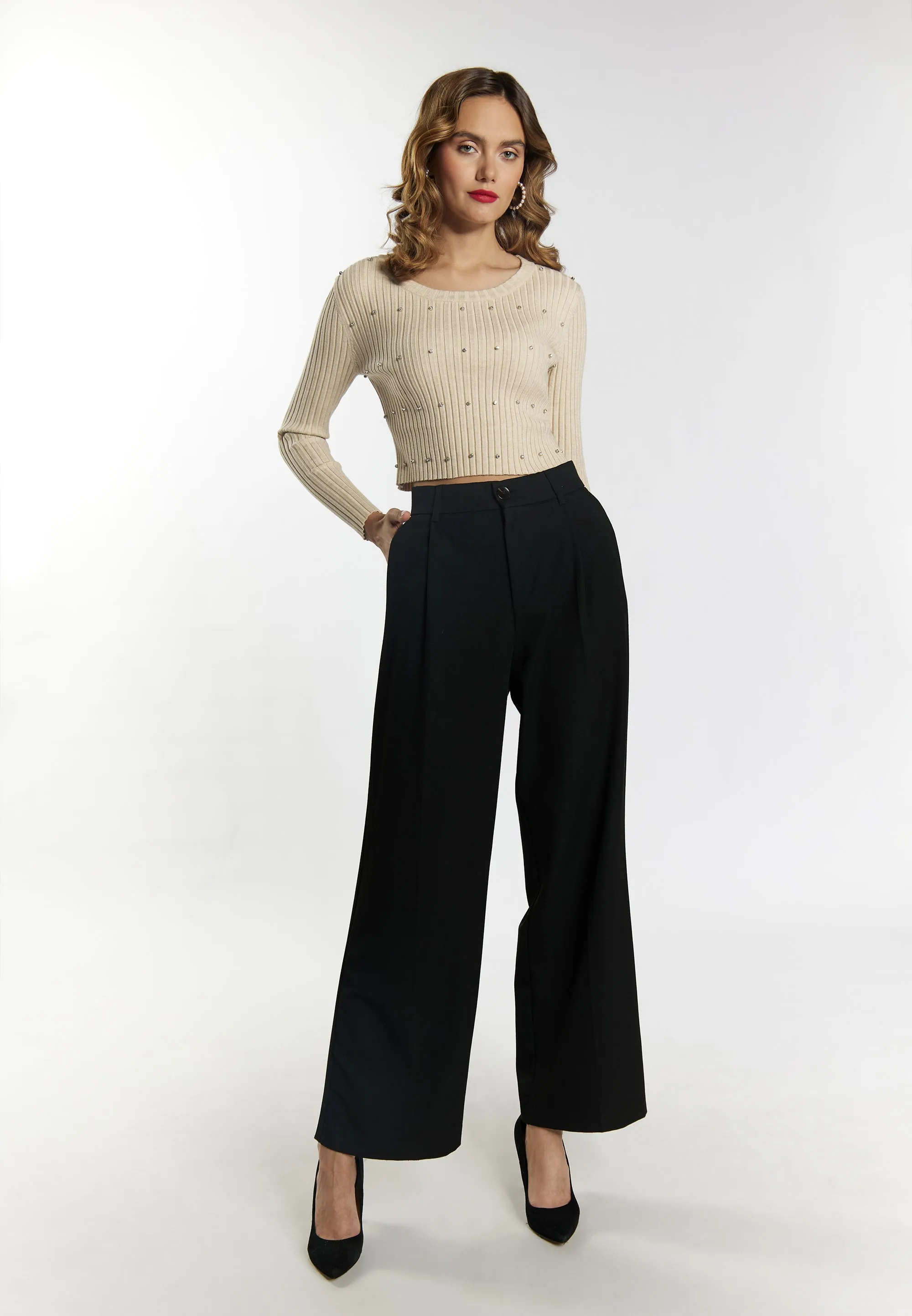 faina Women's Sweater With Rhinestone