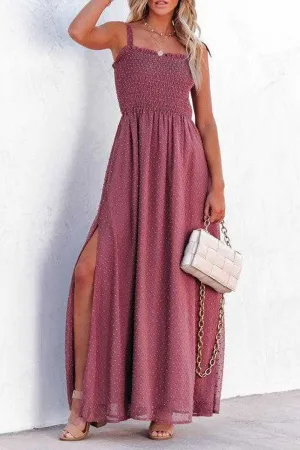 Fashion Solid Mesh Spaghetti Strap Waist Skirt Dresses(4 Colors)
