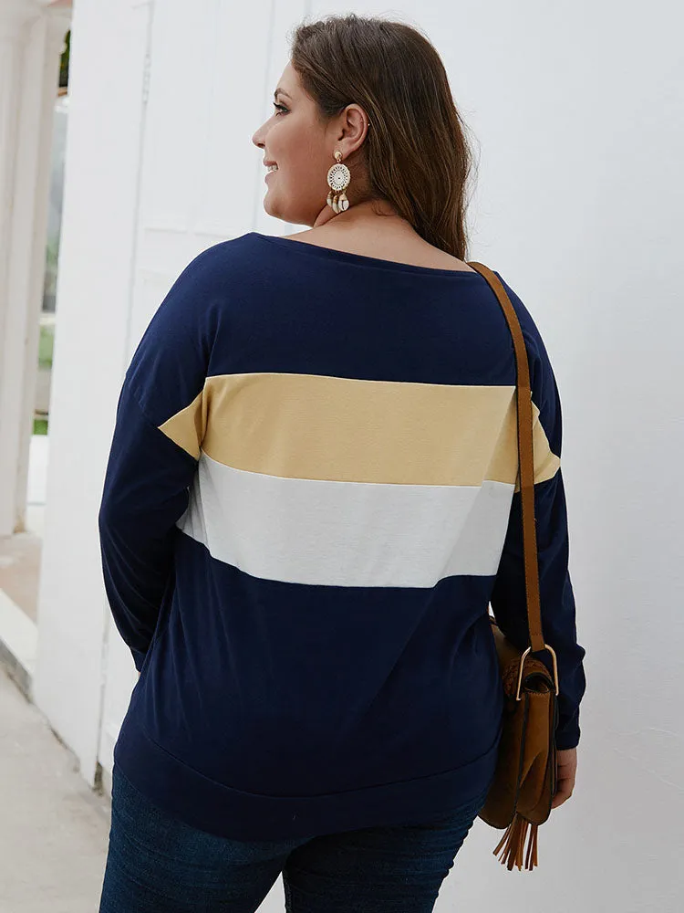 Fat Sister Large Size Women's T-shirt Autumn and Winter Long-sleeved Round Neck Shirt