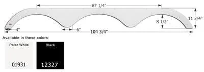 Fender Skirt for Heartland-Triple Axle, Black