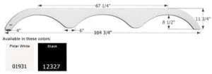 Fender Skirt for Heartland-Triple Axle, Black