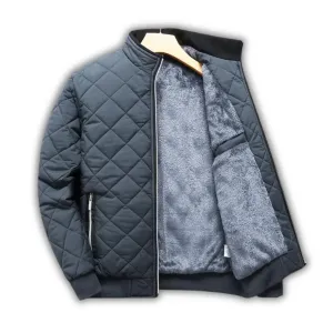 Fleece-lined quilted men's jacket