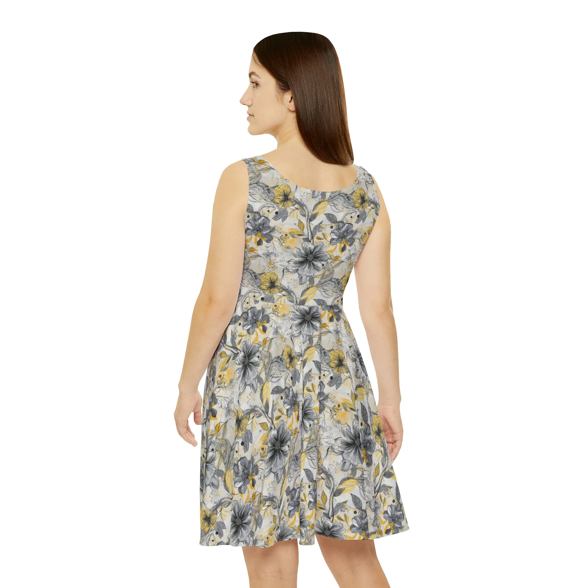 Floral Pattern Women's Skater Dress #11