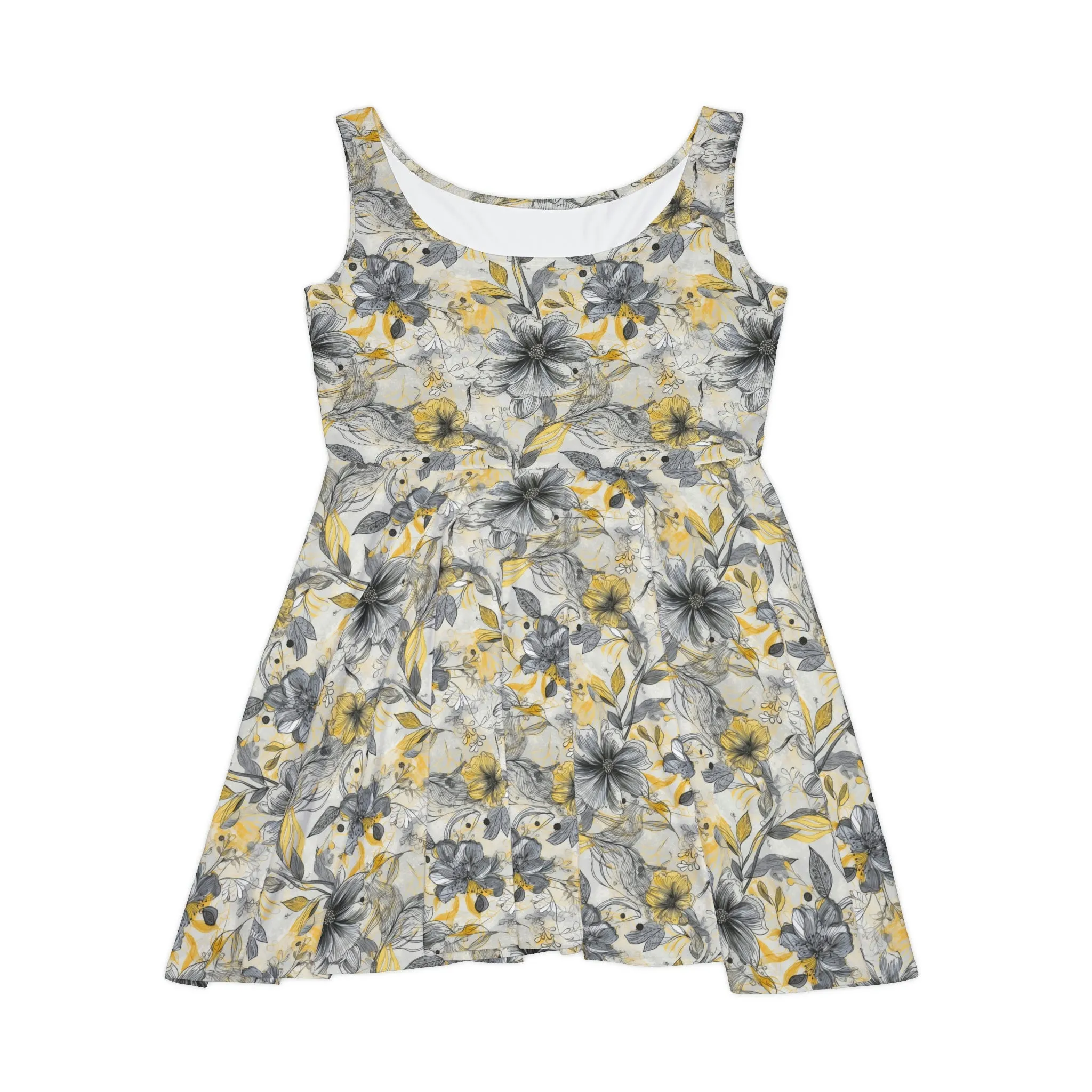 Floral Pattern Women's Skater Dress #11