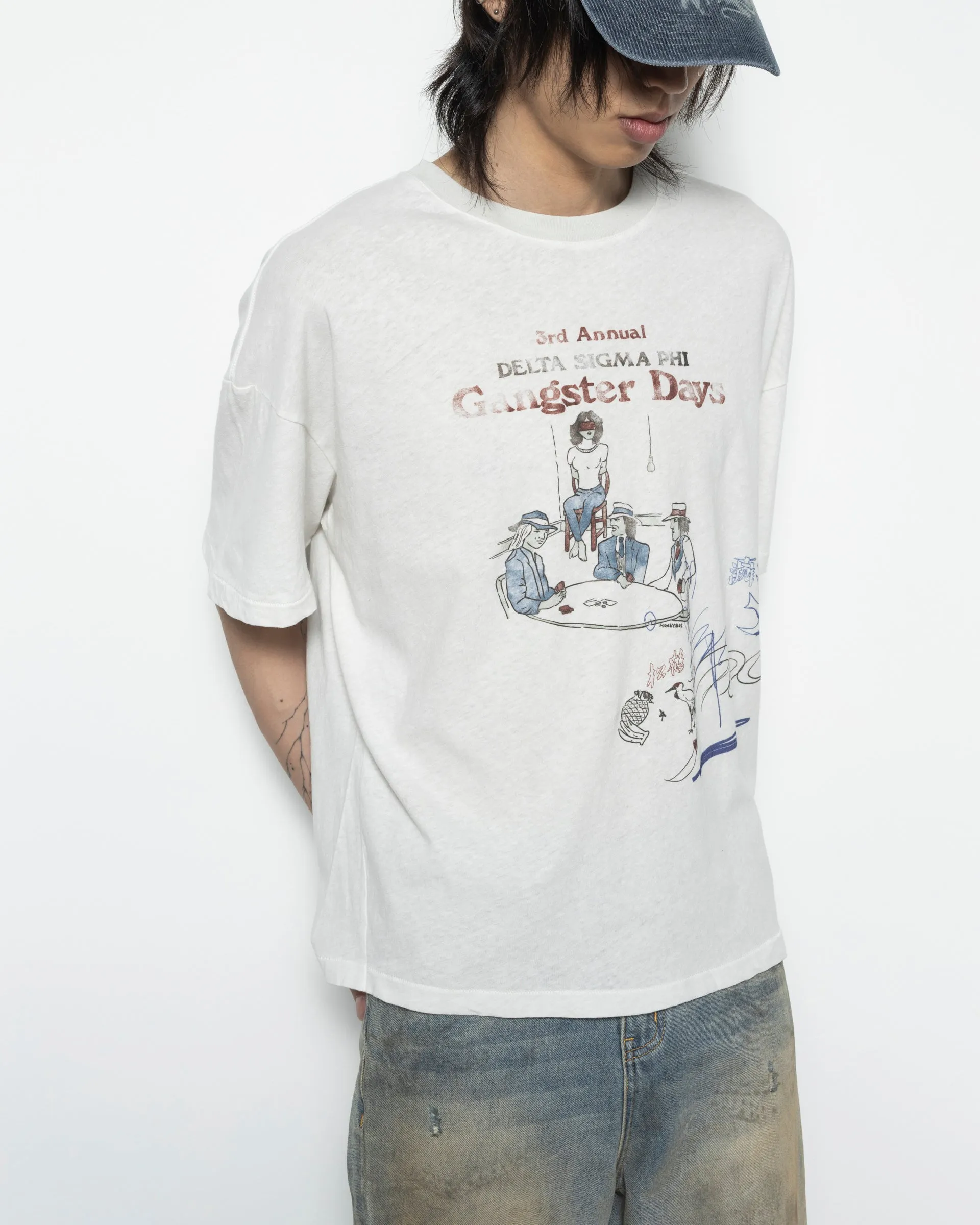 Frat House T-shirt in Washed White