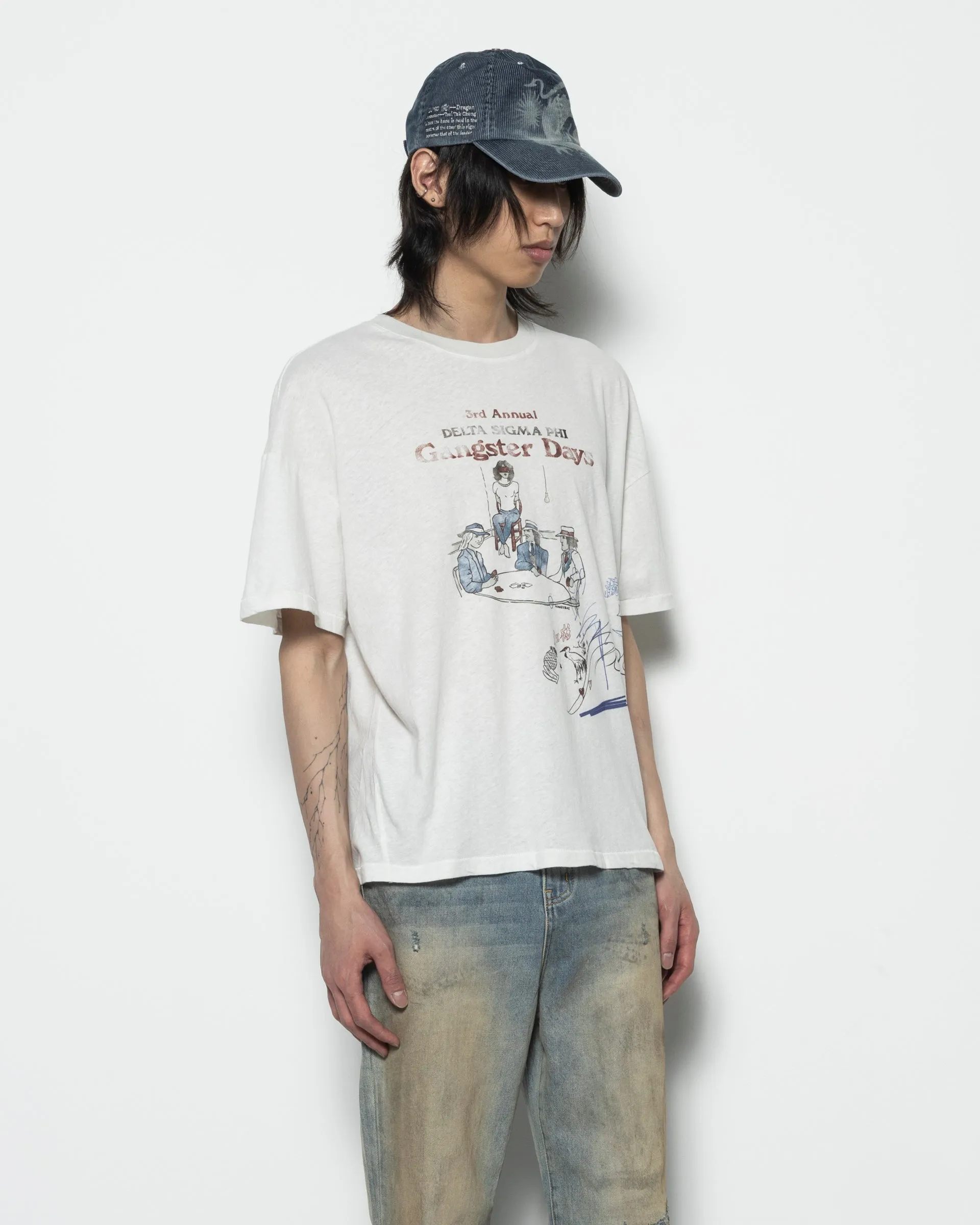 Frat House T-shirt in Washed White