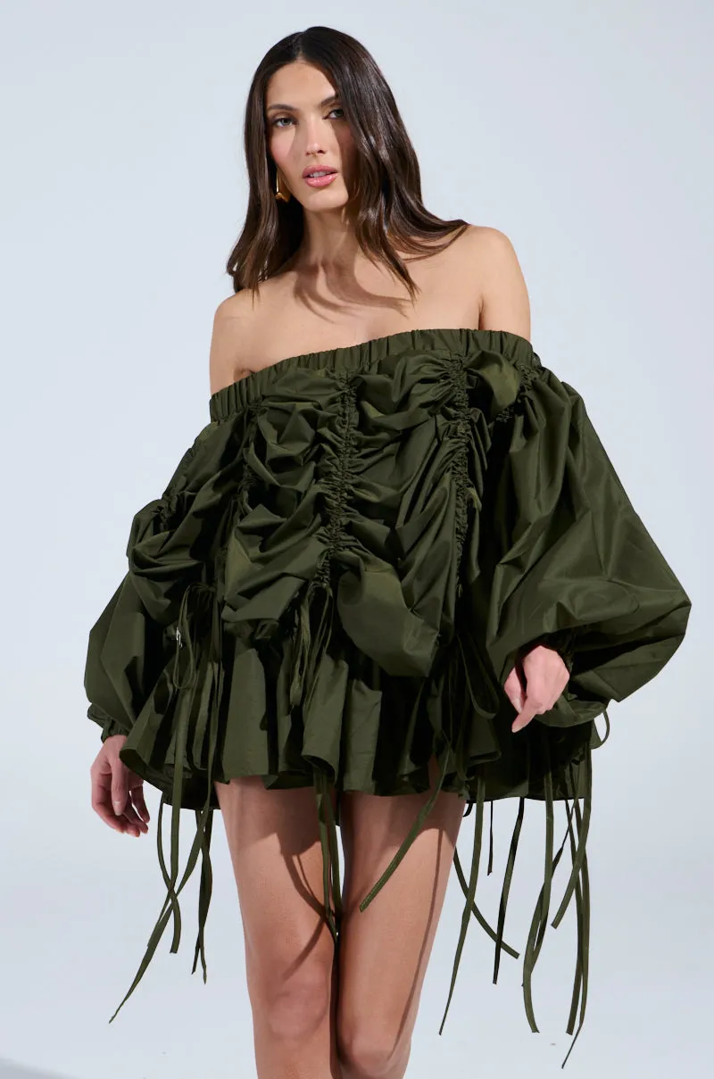 FREE AS CAN BE MINI DRESS IN OLIVE