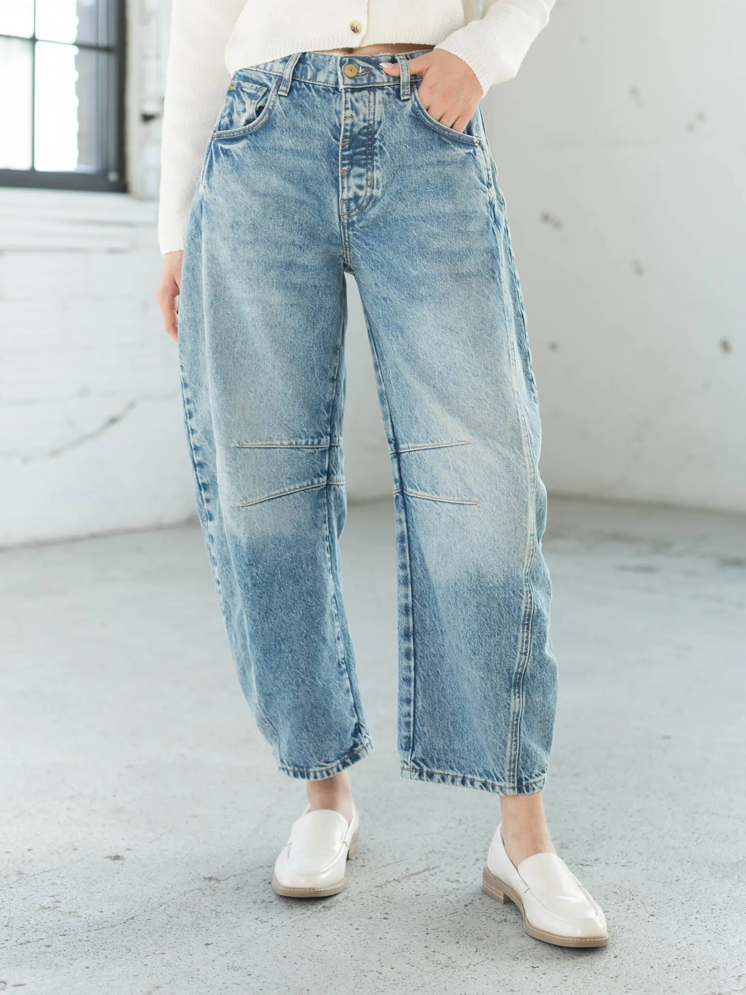 Free People Good Luck Mid Rise Barrel