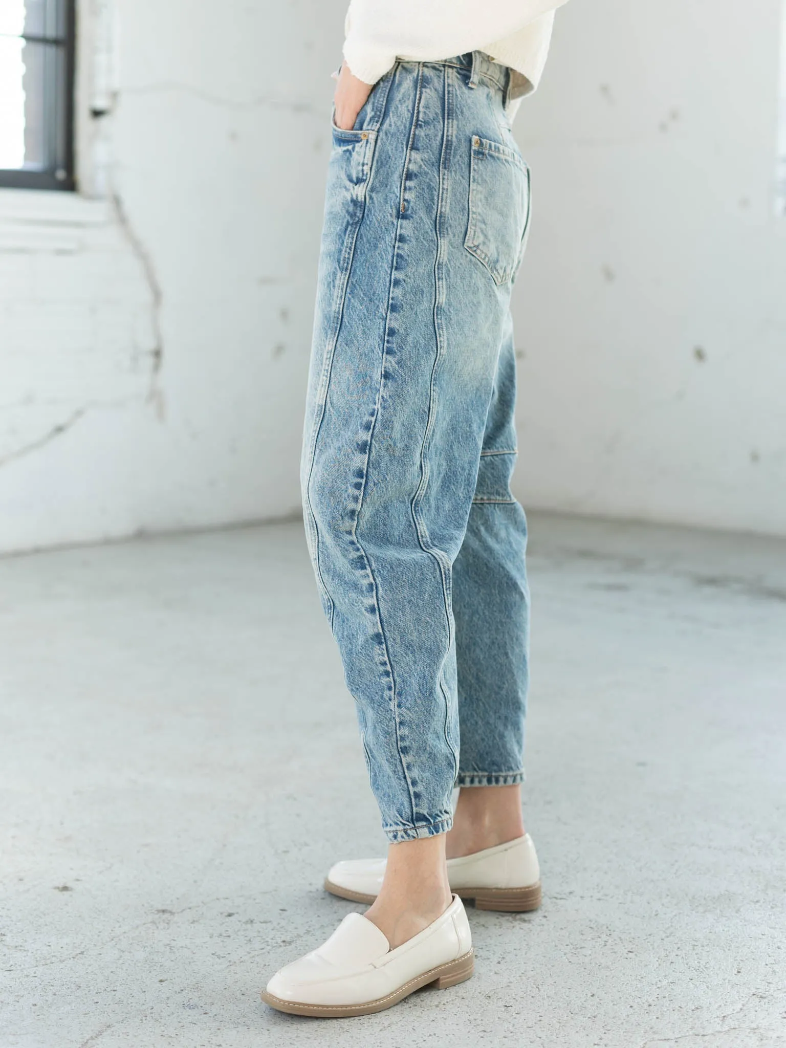 Free People Good Luck Mid Rise Barrel