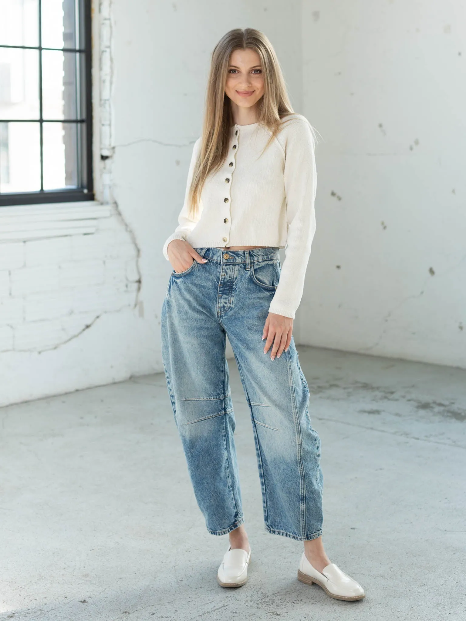 Free People Good Luck Mid Rise Barrel