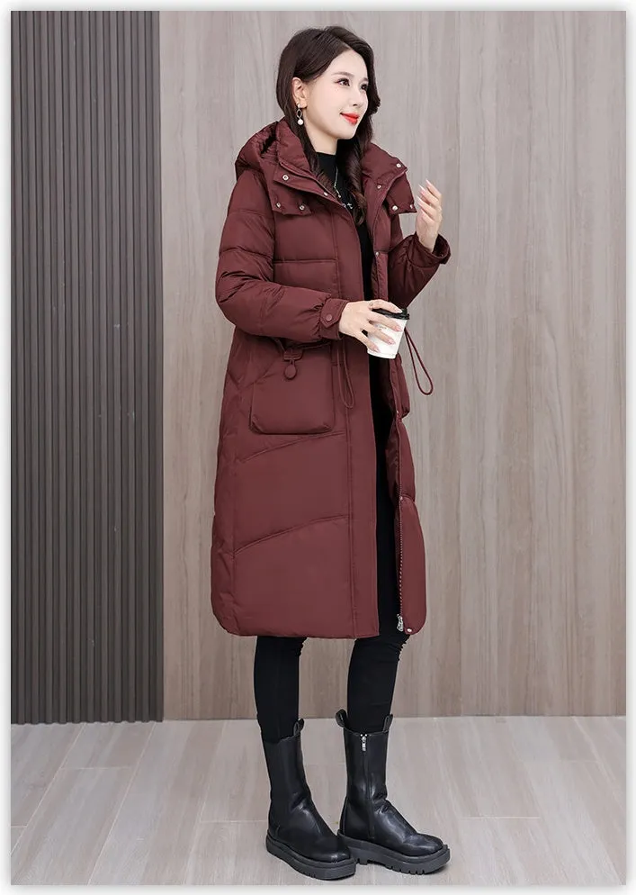 Full Zip Oversized Women's Puffer Jacket with a Cozy Hooded Design