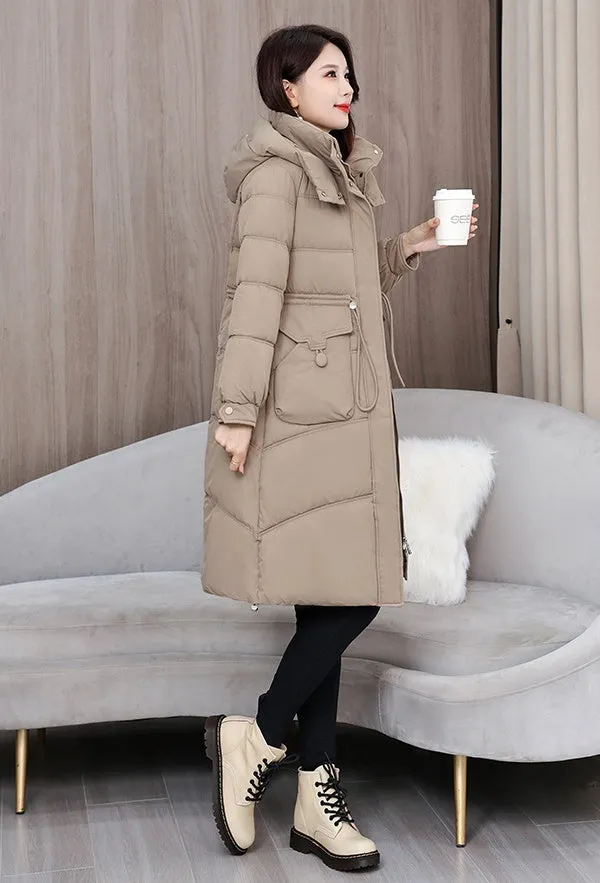 Full Zip Oversized Women's Puffer Jacket with a Cozy Hooded Design