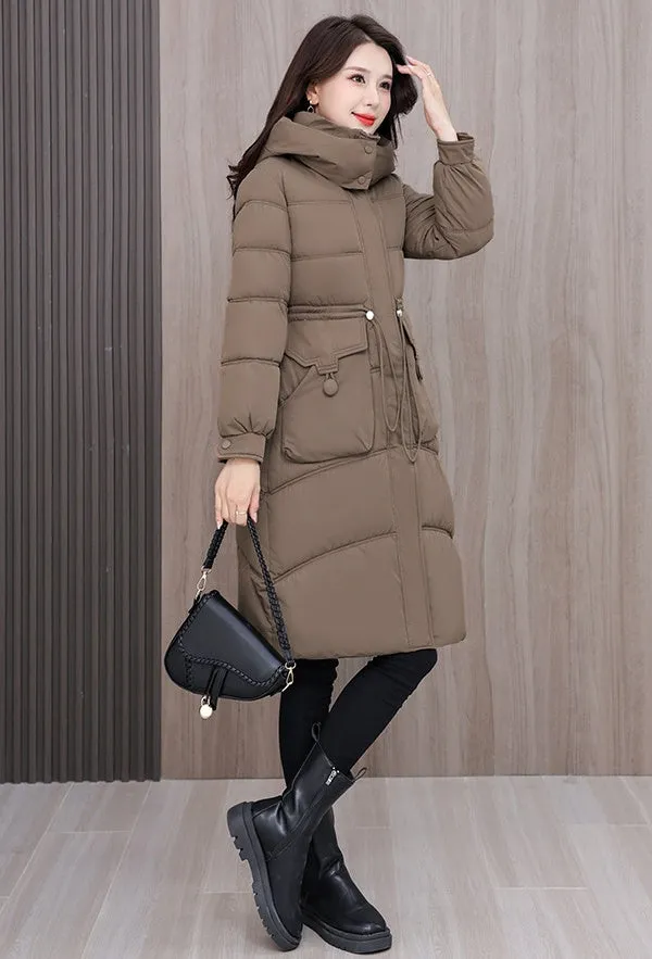 Full Zip Oversized Women's Puffer Jacket with a Cozy Hooded Design
