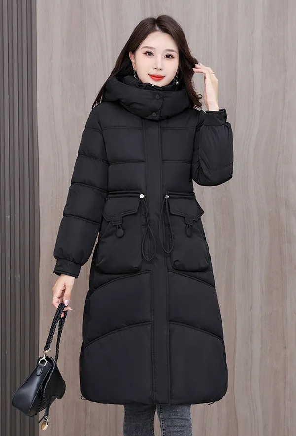 Full Zip Oversized Women's Puffer Jacket with a Cozy Hooded Design