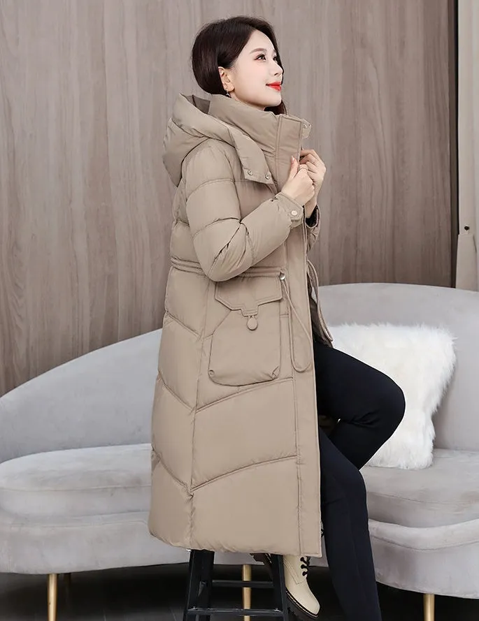 Full Zip Oversized Women's Puffer Jacket with a Cozy Hooded Design