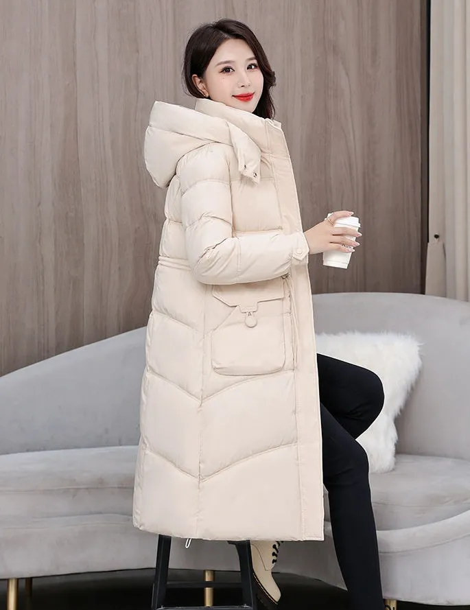 Full Zip Oversized Women's Puffer Jacket with a Cozy Hooded Design