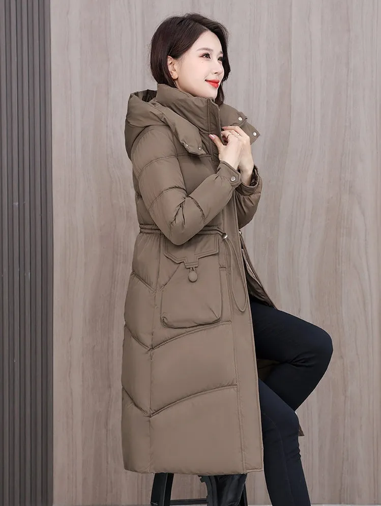 Full Zip Oversized Women's Puffer Jacket with a Cozy Hooded Design