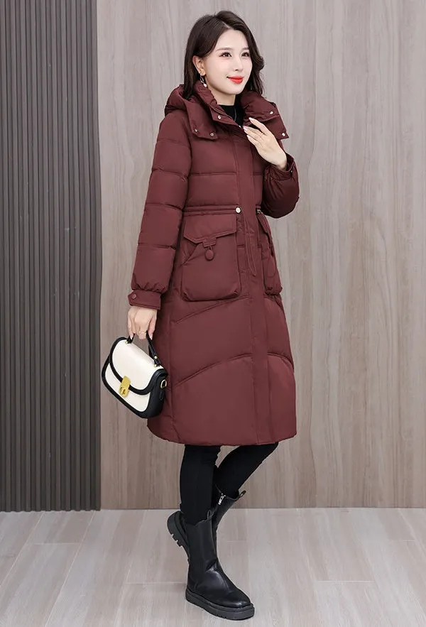 Full Zip Oversized Women's Puffer Jacket with a Cozy Hooded Design