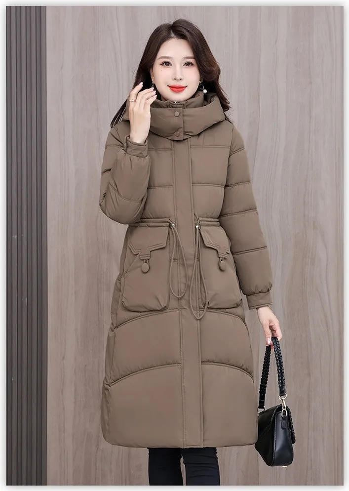 Full Zip Oversized Women's Puffer Jacket with a Cozy Hooded Design