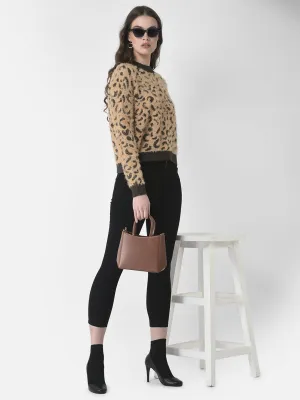 Fuzzy Animal Print Sweater