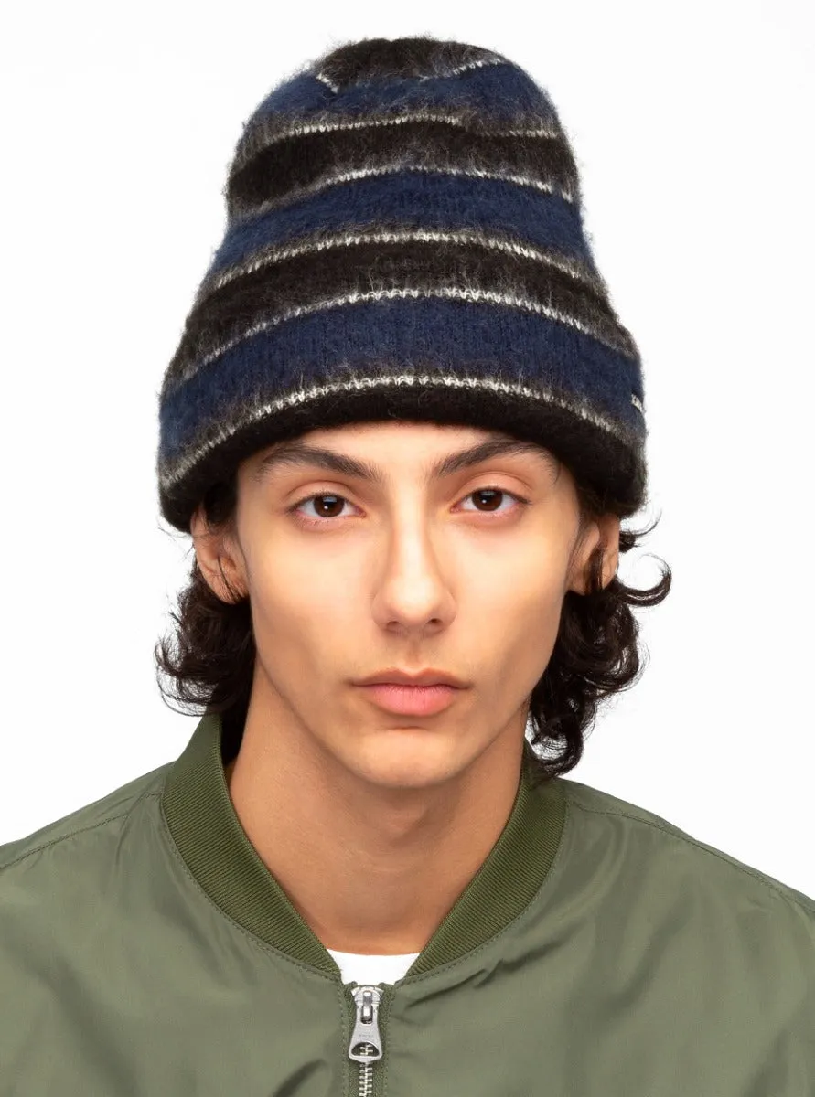 Fuzzy Stripe Beanie