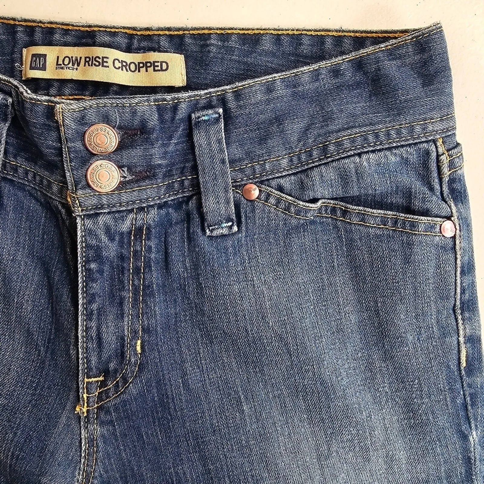 Gap Low Rise Cropped Straight Y2K Vintage Leg Blue Jeans Size 8