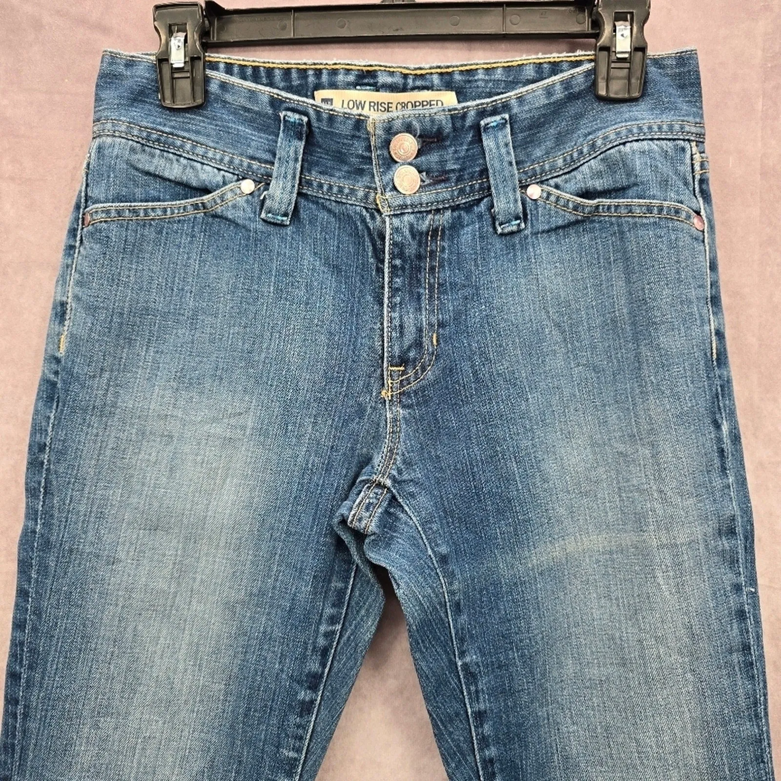 Gap Low Rise Cropped Straight Y2K Vintage Leg Blue Jeans Size 8