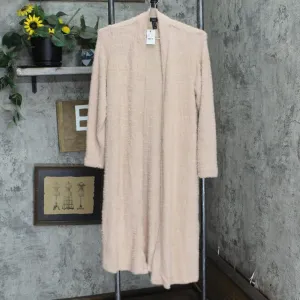GILI Womens Jacquard Open Front Knit Fuzzy Cardigan A374932 Blush Pink 2XS