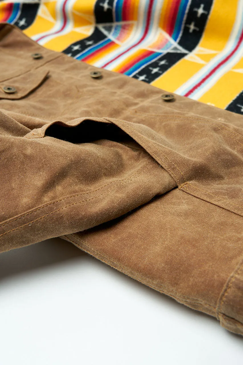 Ginew Wax Rider Coat Brown "Facing East" Lining