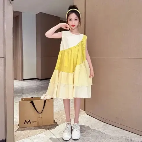 Girls dresses summer style big children's skirts