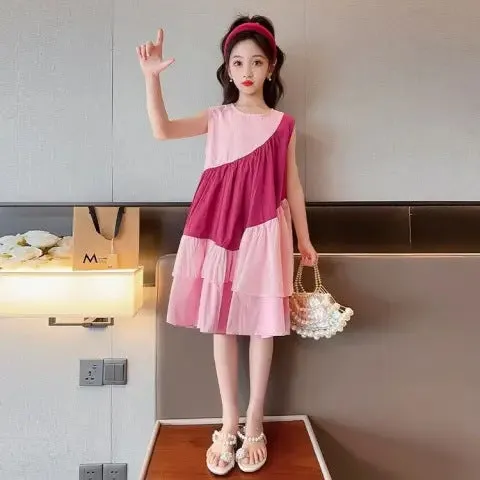 Girls dresses summer style big children's skirts