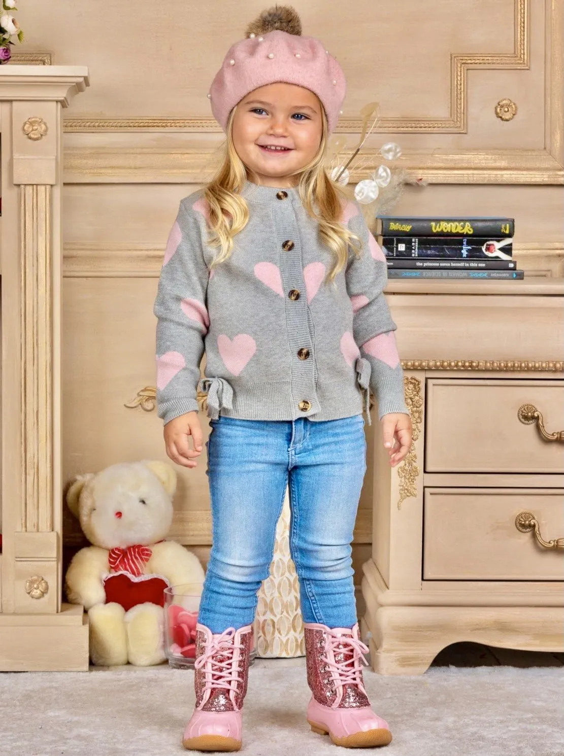 Girls She's A Total Heart Melter Sweater