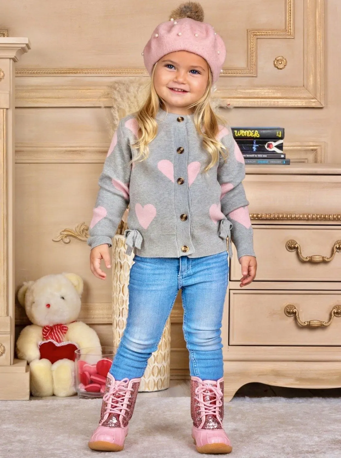 Girls She's A Total Heart Melter Sweater