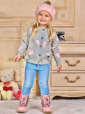 Girls She's A Total Heart Melter Sweater