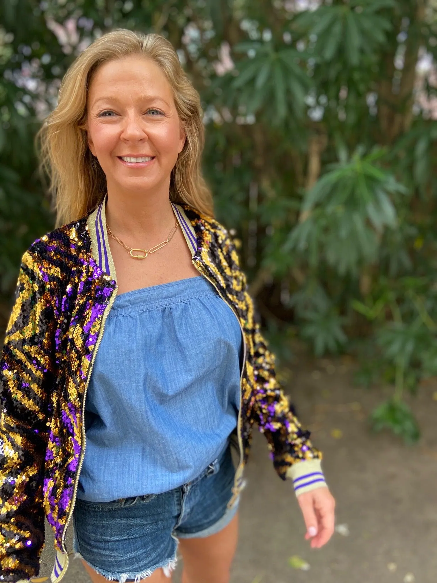GLEAUX GIRL™ ORIGINAL GAMEDAY™ SEQUIN JACKET  TIGER STRIPE