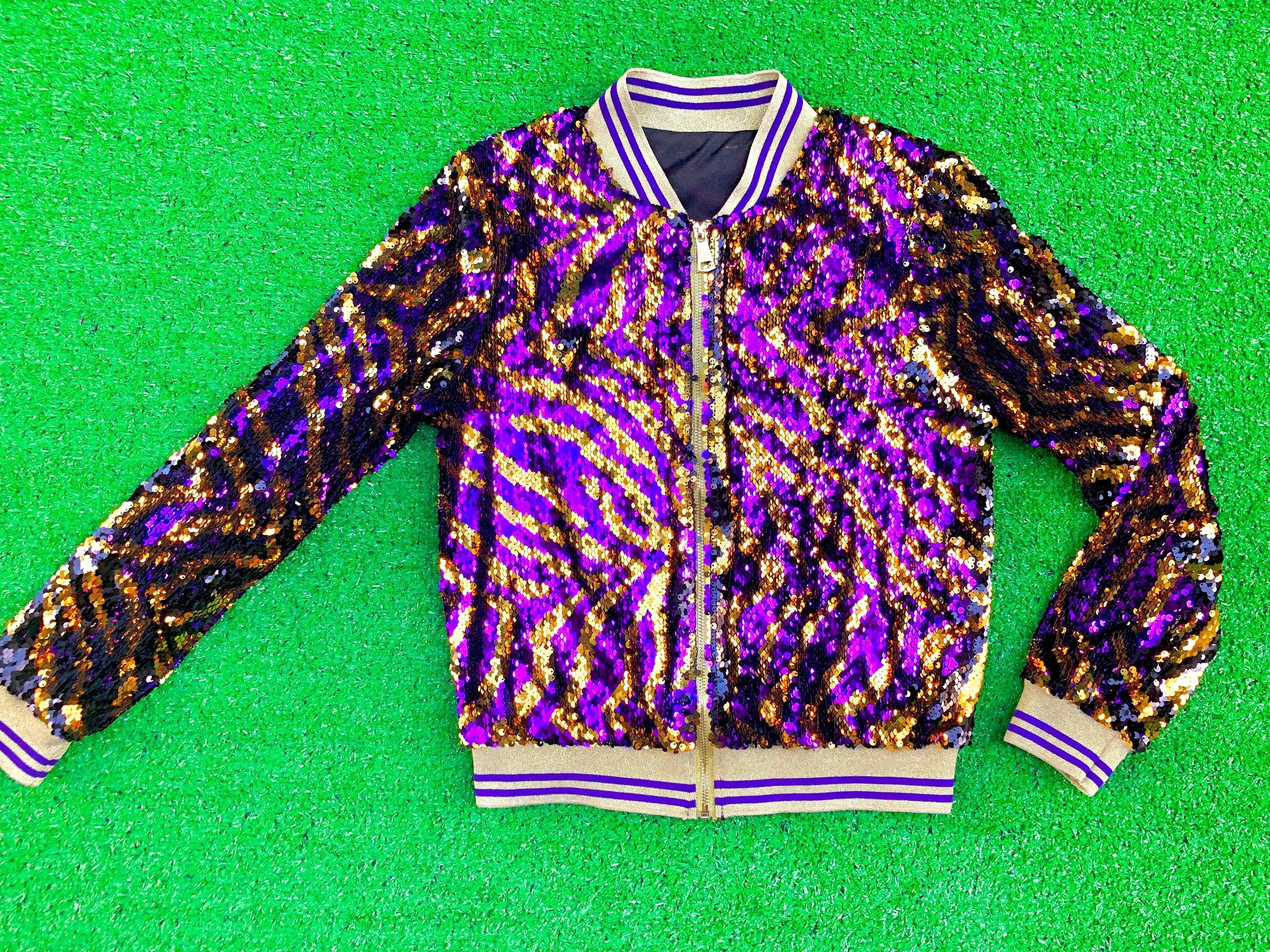GLEAUX GIRL™ ORIGINAL GAMEDAY™ SEQUIN JACKET  TIGER STRIPE