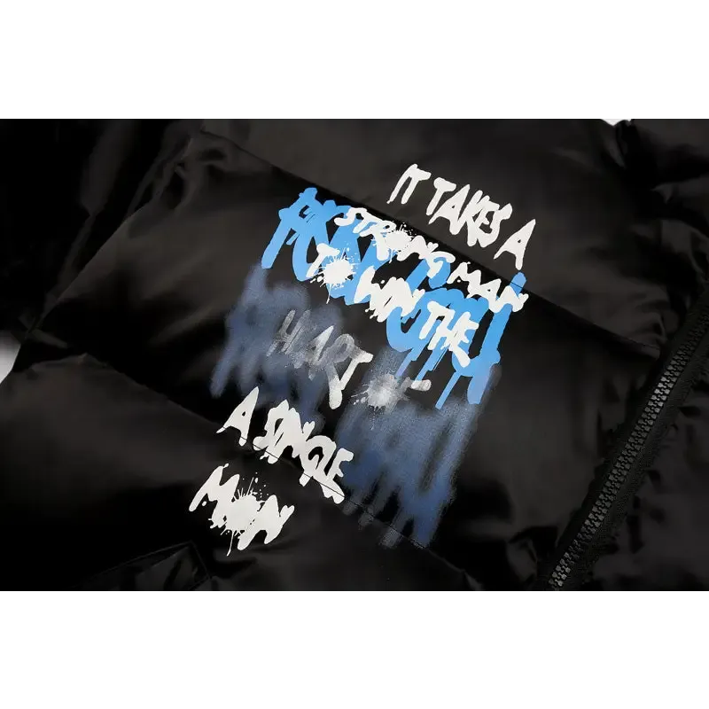 Graffiti Y2K Cotton Quilted Jacket for Comfort and Style