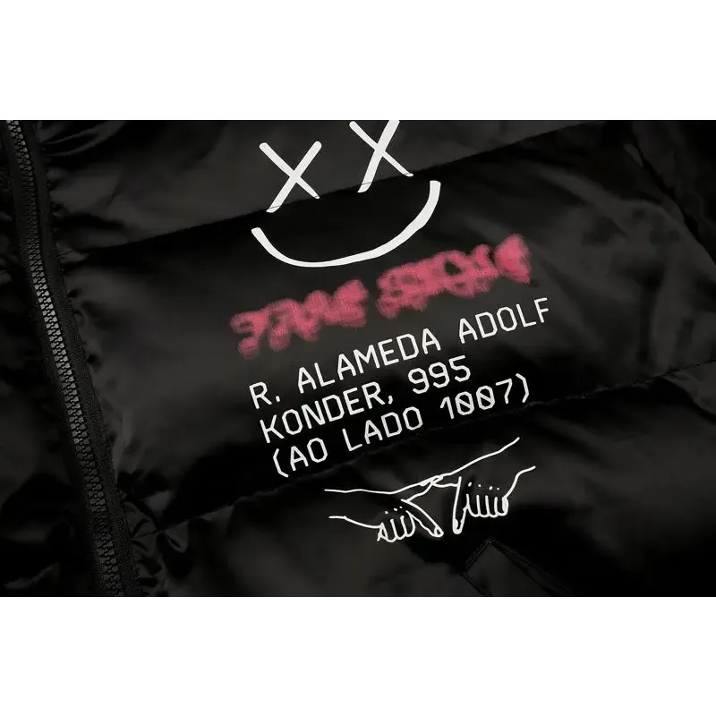Graffiti Y2K Cotton Quilted Jacket for Comfort and Style