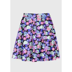 Groovy Flower Retro Mushroom 60s Skirt for a Vintage Vibe