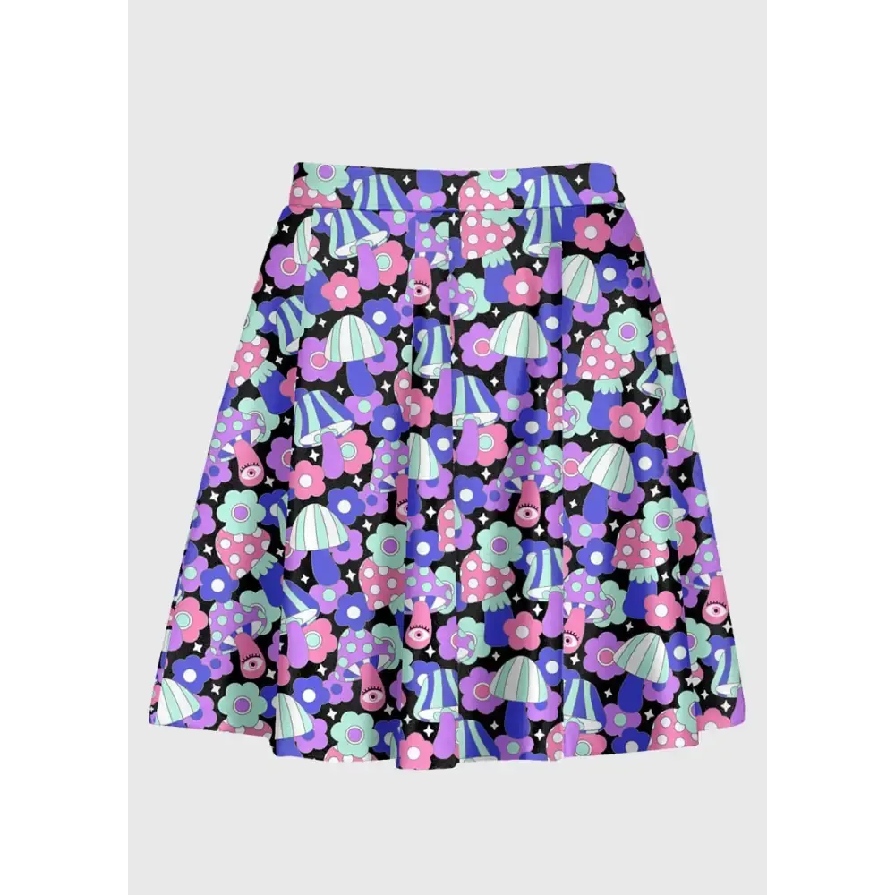 Groovy Flower Retro Mushroom 60s Skirt for a Vintage Vibe