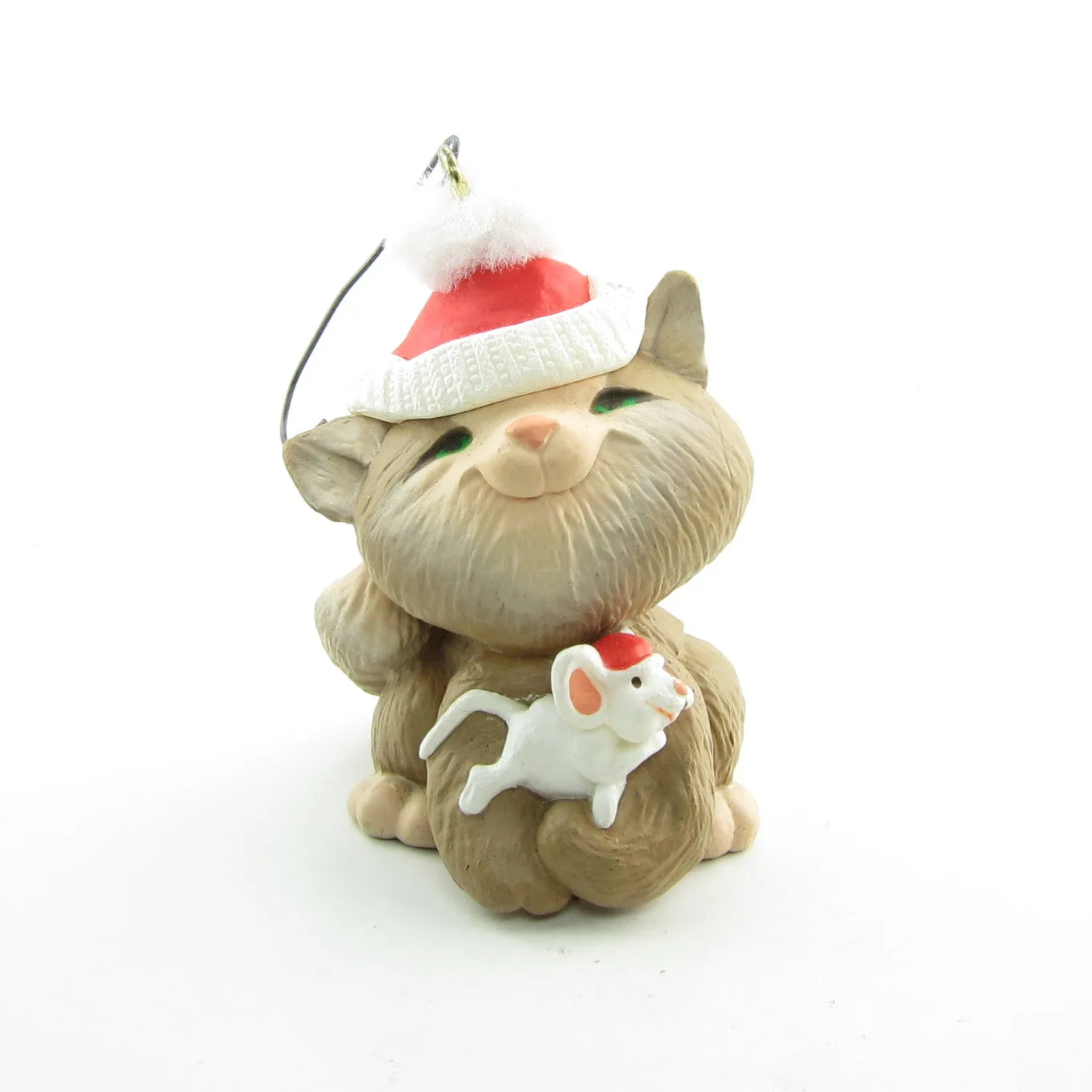 Hallmark Christmas Cuddle Vintage 1987 Cat & Mouse Keepsake Ornament