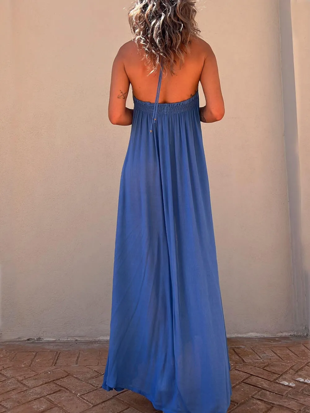 Halter Neck Casual Charming Resort Maxi Dress