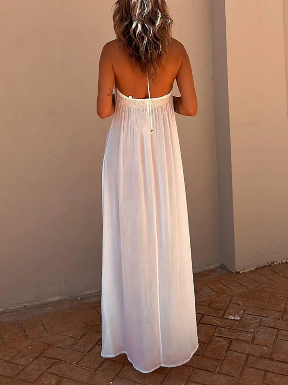 Halter Neck Casual Charming Resort Maxi Dress