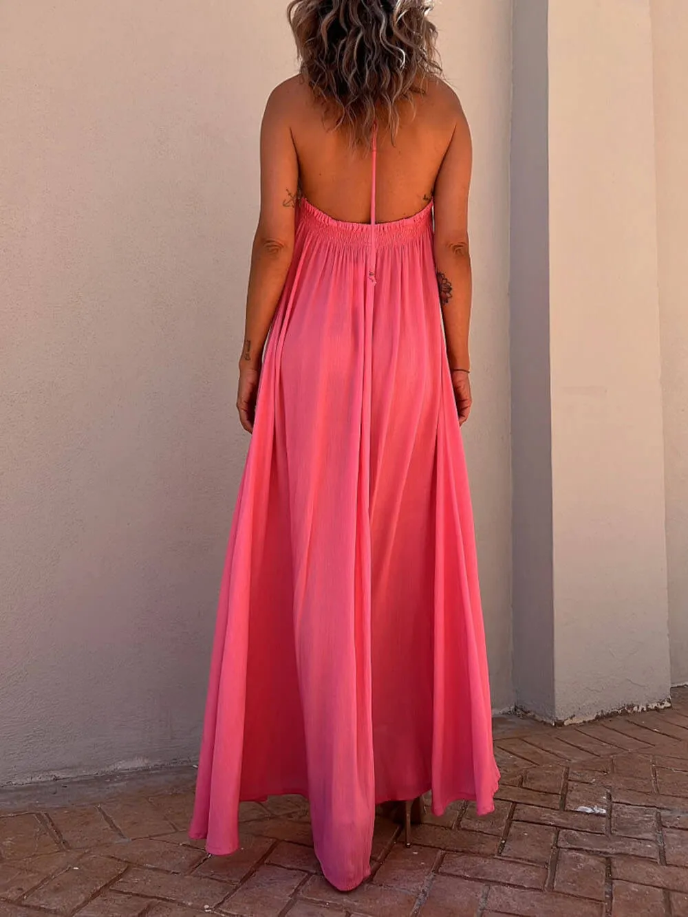 Halter Neck Casual Charming Resort Maxi Dress